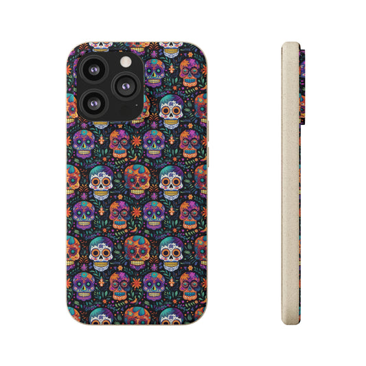 Sugar Skull Calavera Halloween Biodegradable Phone Case