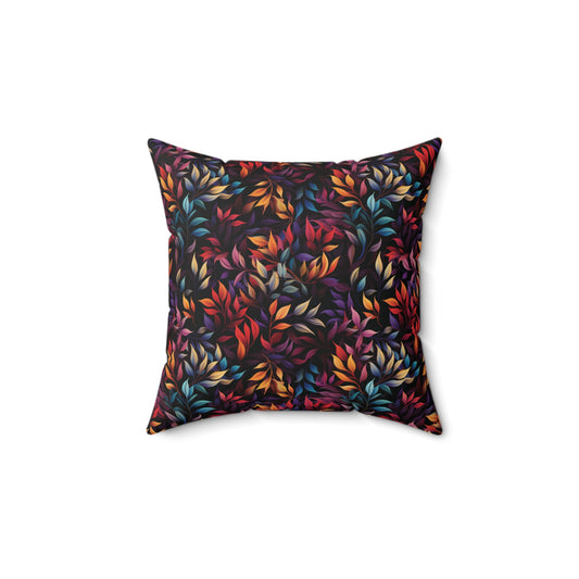 Colorful Leaves Spun Polyester Square Pillow