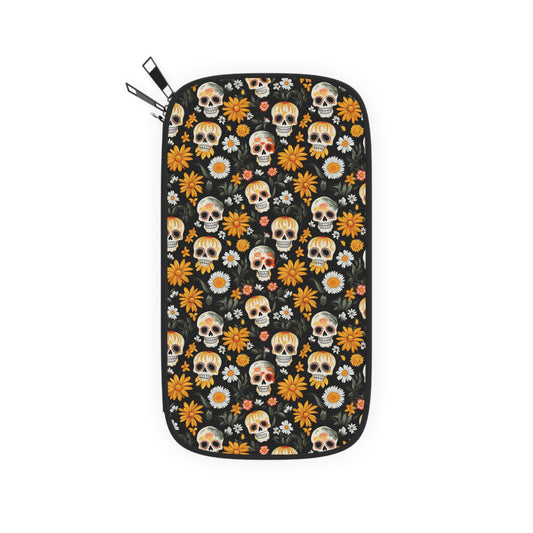 Yellow Daisies & Calavera Skulls Passport Wallet