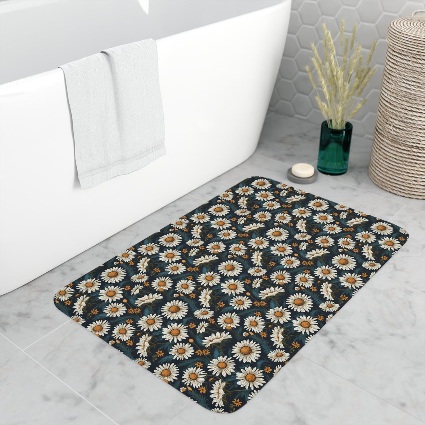 Daisies Memory Foam Bath Mat