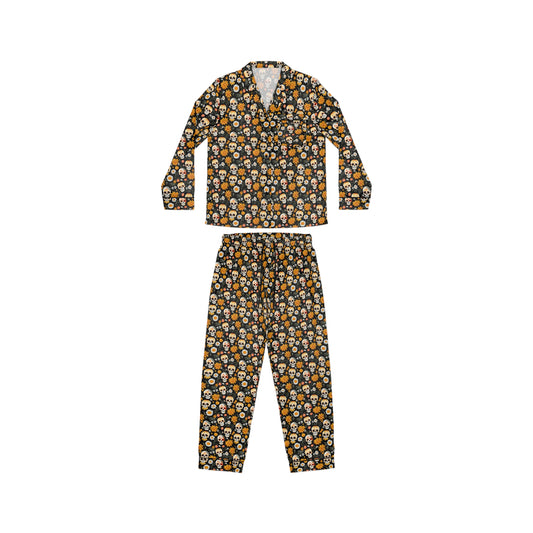 Daisies & Calavera Skulls Women's Satin Pajamas