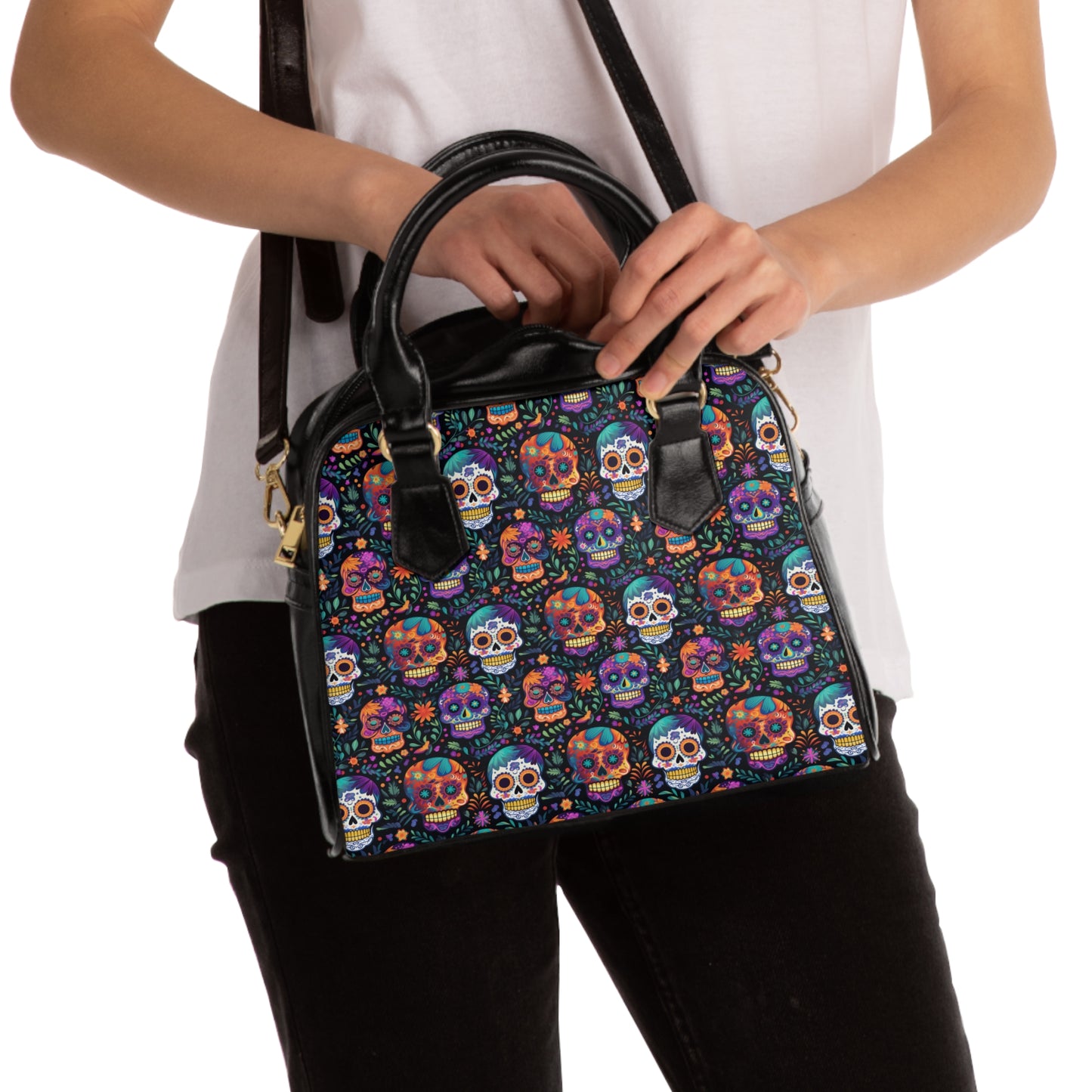 Sugar Skulls Shoulder Handbag