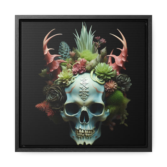 Succulent Skull Gallery Canvas Wraps, Square Frame