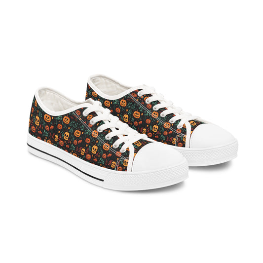 Jack-O-Lantern Print Women's Low Top Sneakers