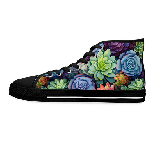 Violet Succulent Women's High Top Sneakers