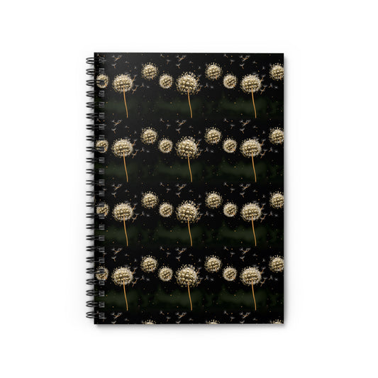 Dandelion Skulls Spiral Notebook - Ruled Line