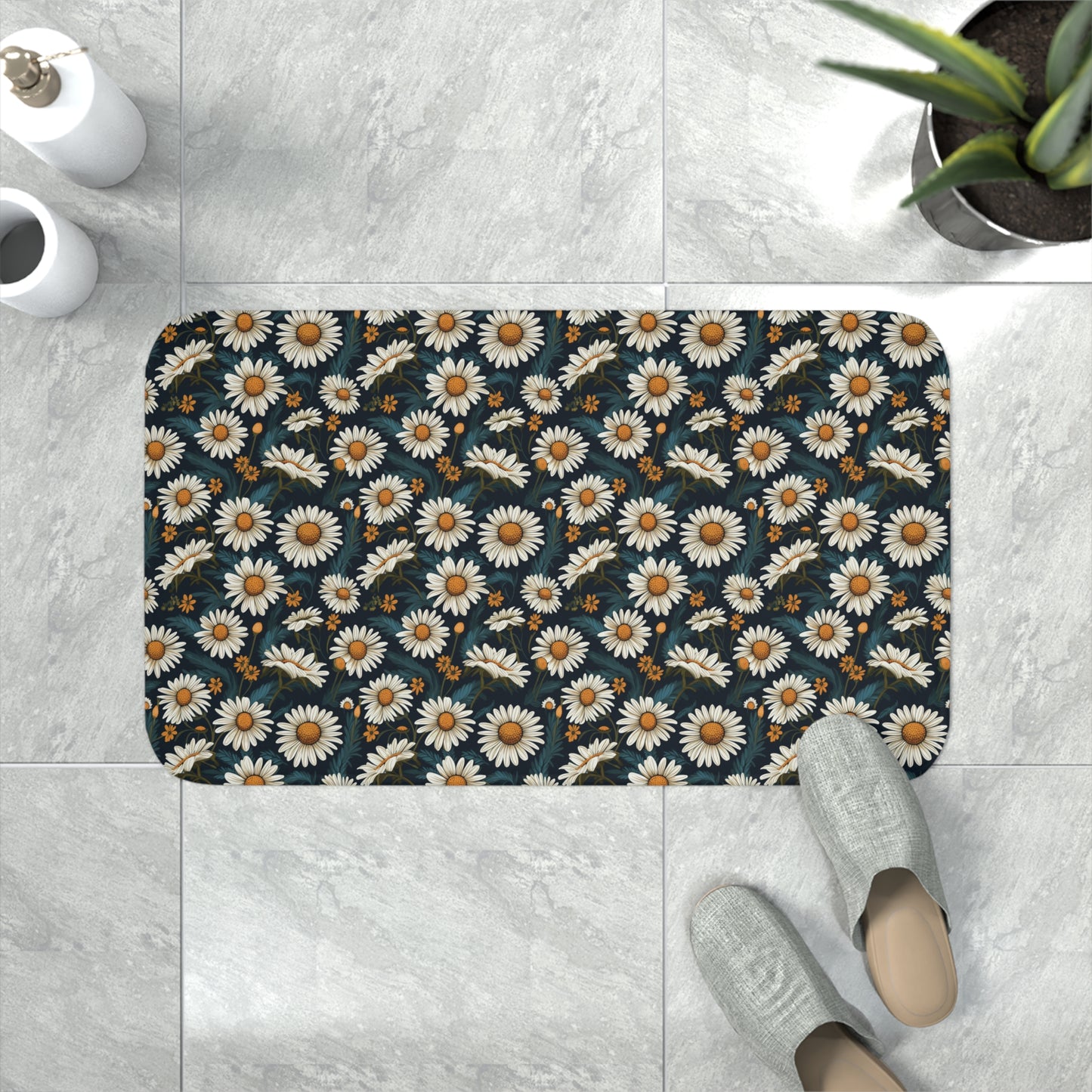 Daisies Memory Foam Bath Mat