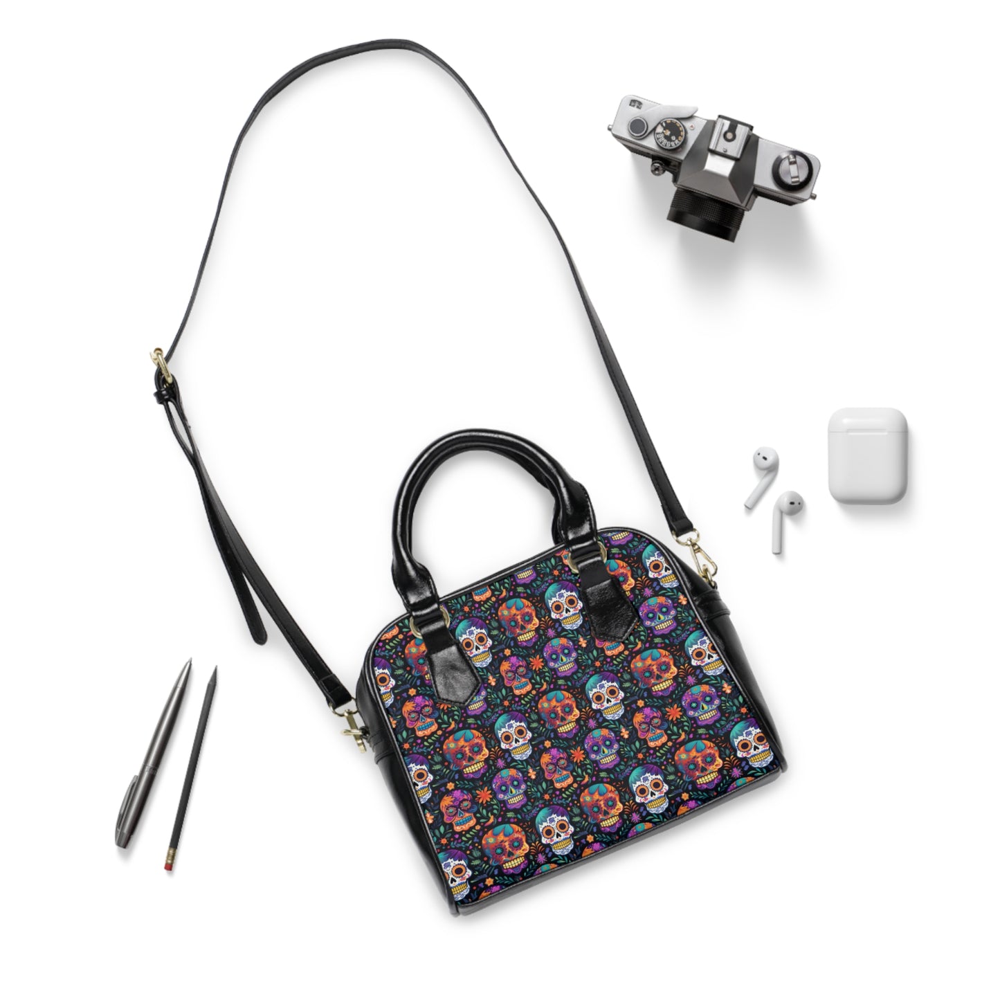 Sugar Skulls Shoulder Handbag