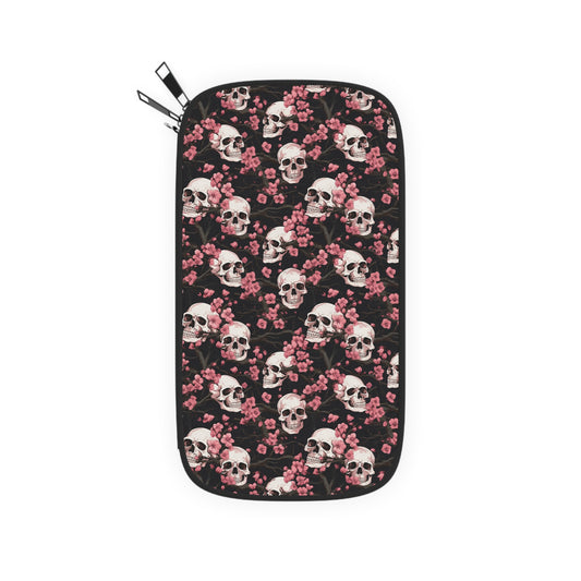 Cherry Blossom Skulls Passport Wallet