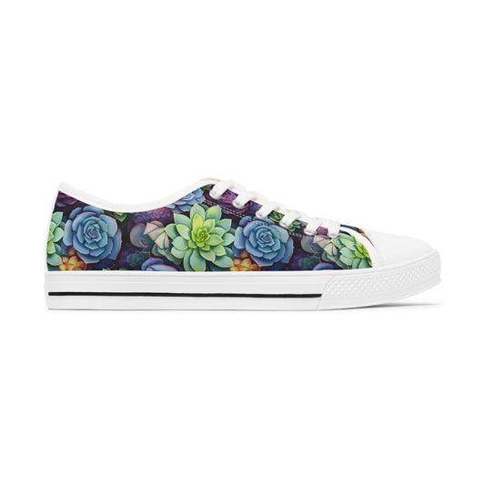 Violet Succulent Women's Low Top Sneakers