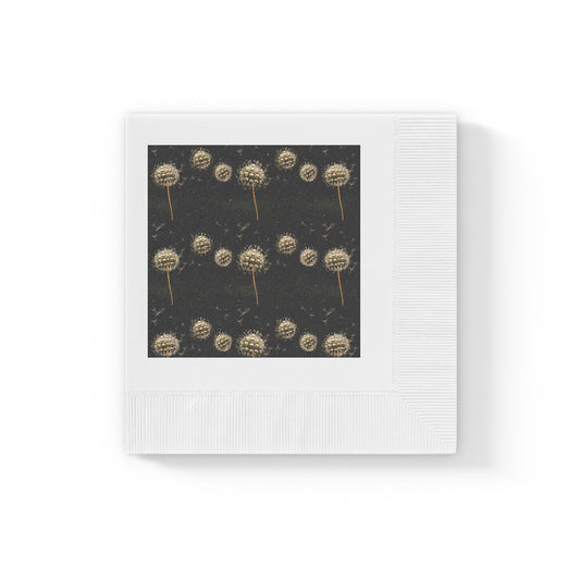 Dandelion Skulls White Coined Napkins