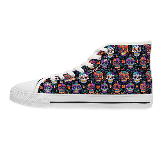 Calavera Sugar Skull Print Women's High Top Sneakers