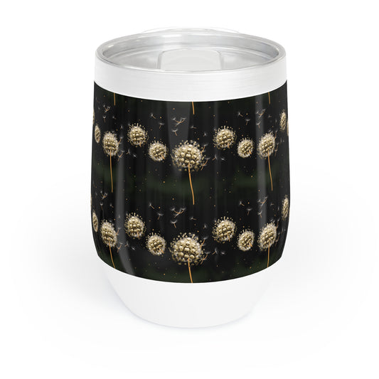 Dandelion Skulls Chill Wine Tumbler