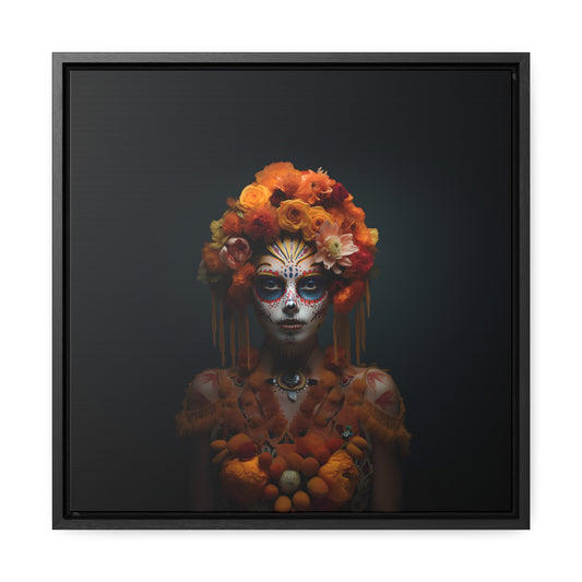 La Muerta Digital Art Series: Golden, Gallery Canvas Wraps, Square Frame