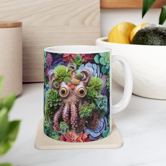 Violet the Octopus Succulent Creatures Ceramic Mug 11oz