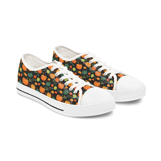 Pumpkin Patch Print Women's Low Top Sneakers