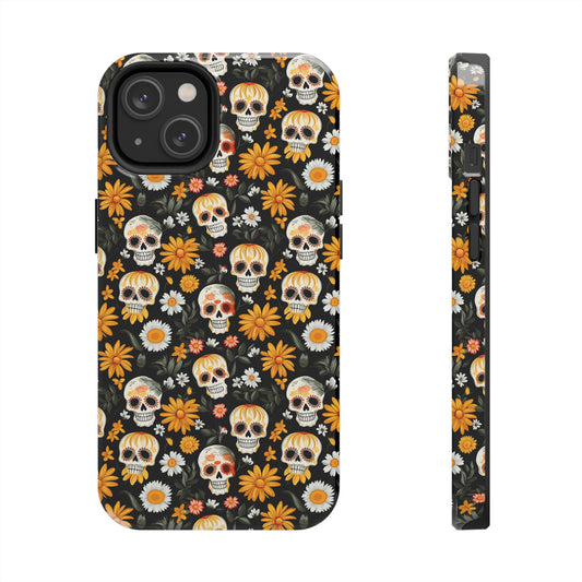 Daisies & Sugar Skulls Halloween Tough Phone Cases