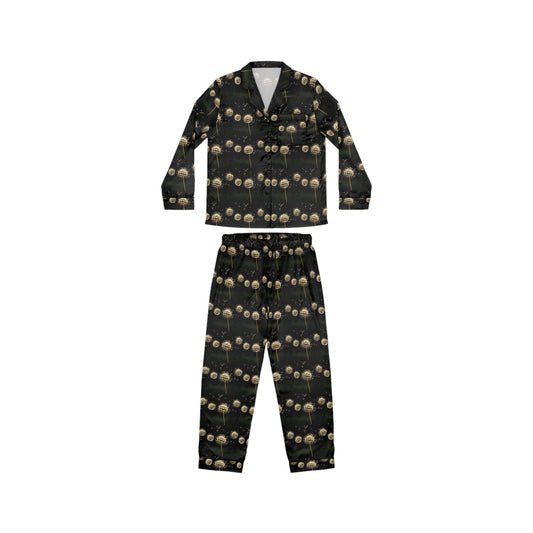 Dandelion Skulls Women's Satin Pajamas