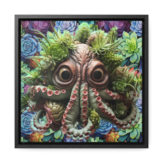 Gus the Octopus Succulent Creatures Digital Art Print Gallery Canvas Wraps, Square Frame