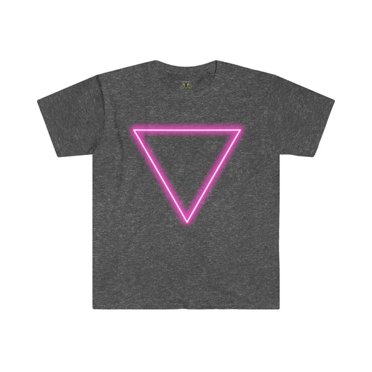 Neon Pink Triangle Unisex Softstyle T Shirt