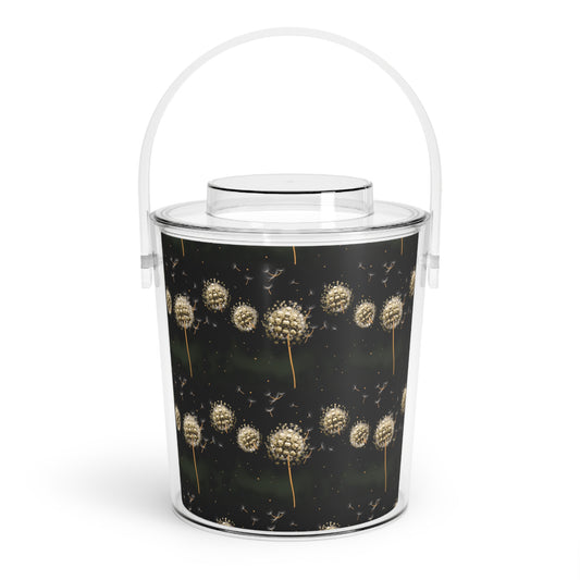 Dandelion Skulls Ice Bucket with Tongs