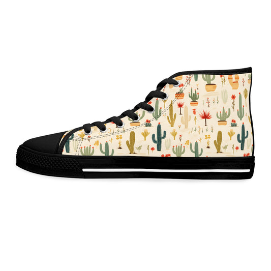 Cactus Print Women's High Top Sneakers