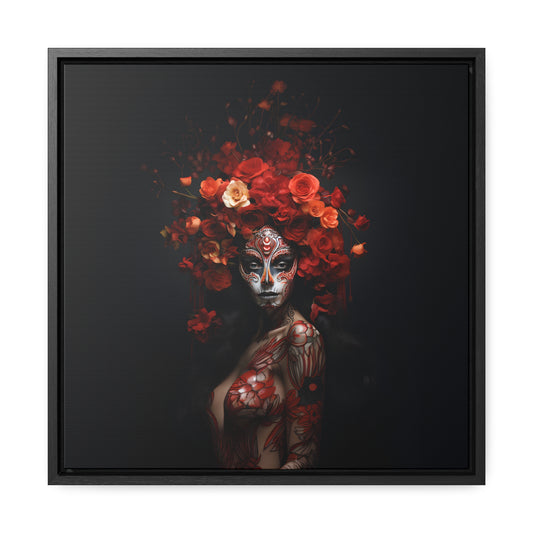 La Muerta Digital Art Series: Lioness, Gallery Canvas Wraps, Square Frame