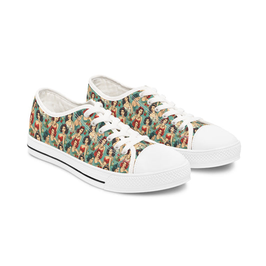 Pin Up Print Women's Low Top Sneakers