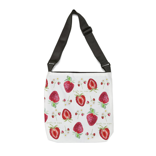 Feels So Ripe Strawberry Print Tote Bag