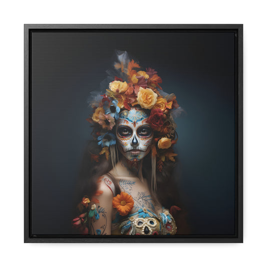 La Muerta Digital Art Series: Flora, Gallery Canvas Wraps, Square Frame