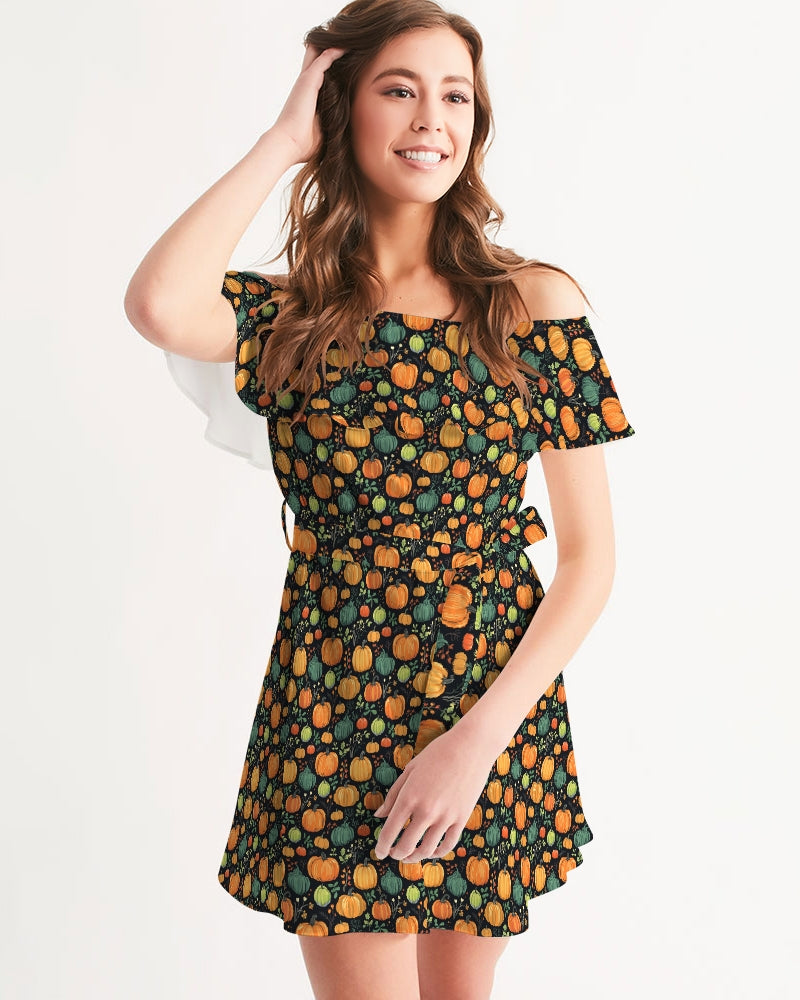 Pumpkins Women's Off-Shoulder Dress