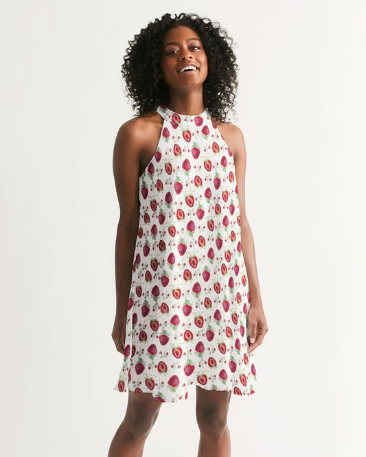 Feels So Ripe Strawberry Women's Halter Dress