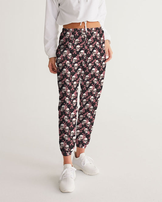 Pink Cherry Blossoms & Skulls Women's Track Pants