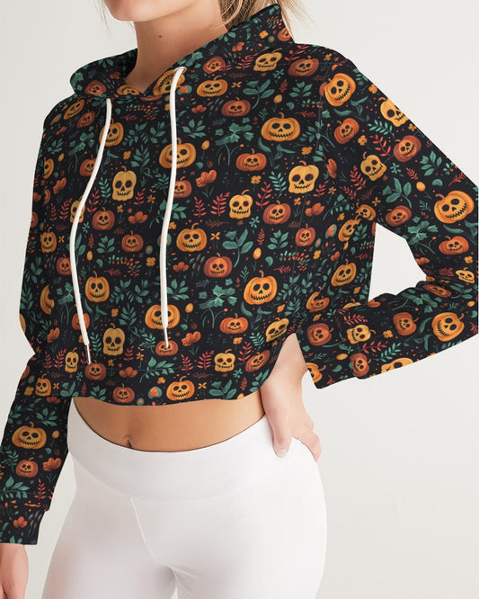 Jack-o-Lanterns Women's Cropped Hoodie