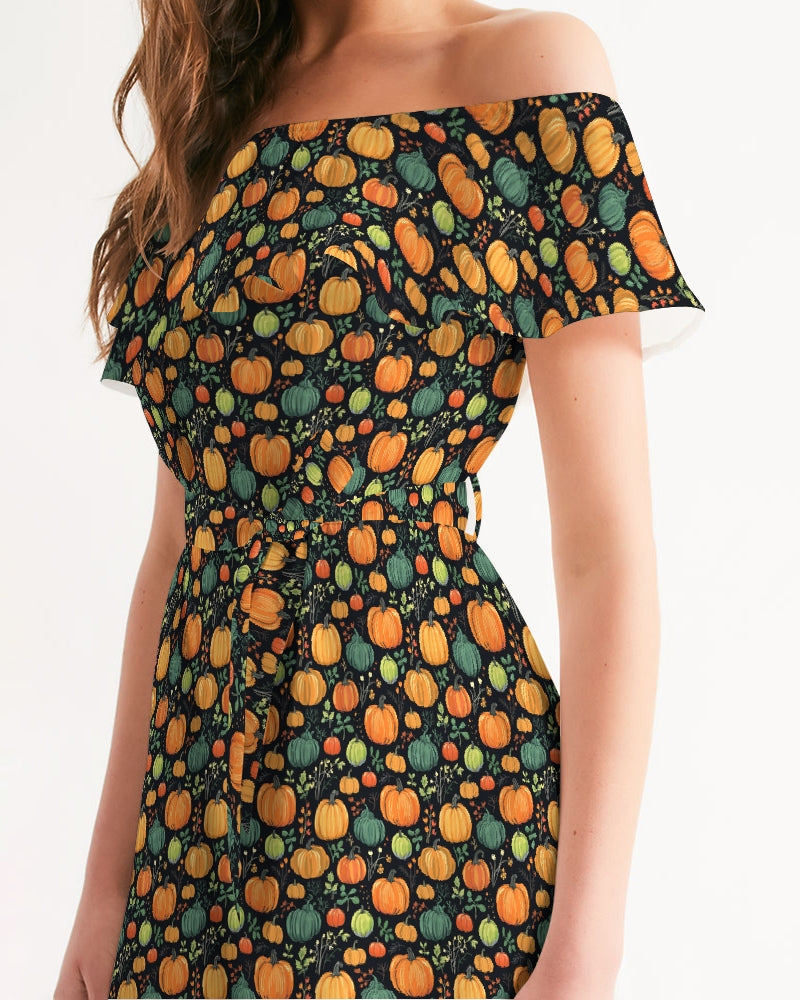 Pumpkins Women's Off-Shoulder Dress