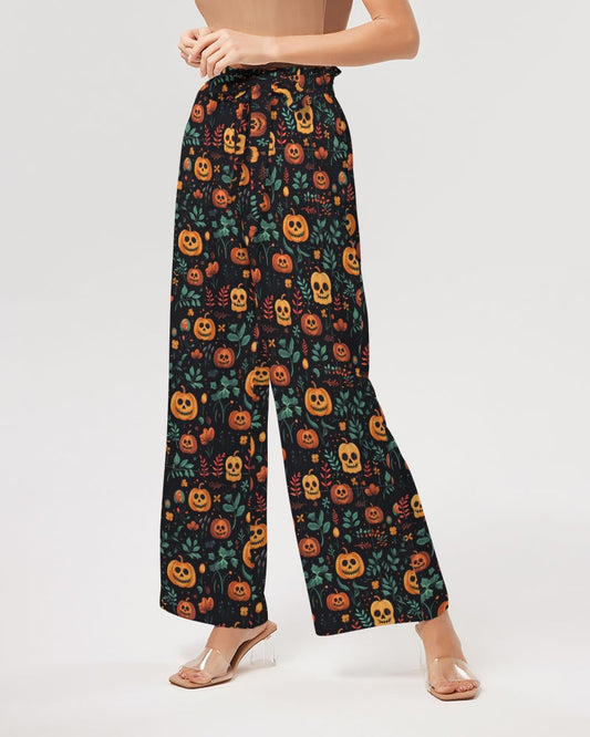 Jack-o-Lanterns Women's High-Rise Wide Leg Pants