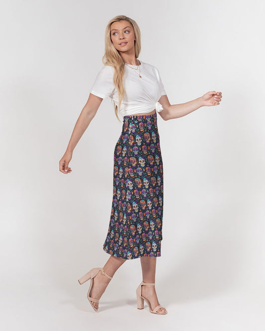 Sugar Skulls Women's A-Line Midi Skirt