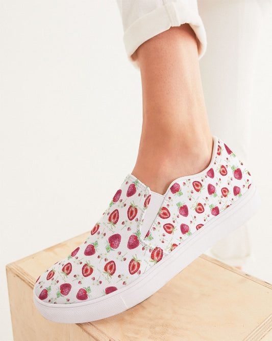 Feels So Ripe Strawberry Women's Slip-On Canvas Shoe