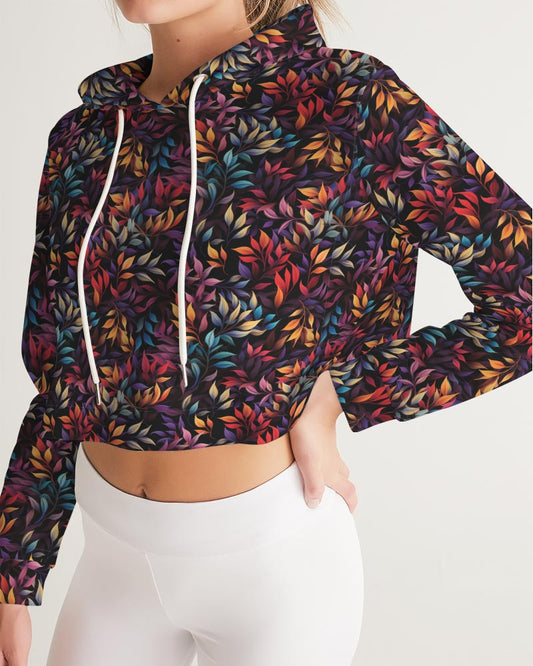 Colorful Leaves Women's Cropped Hoodie